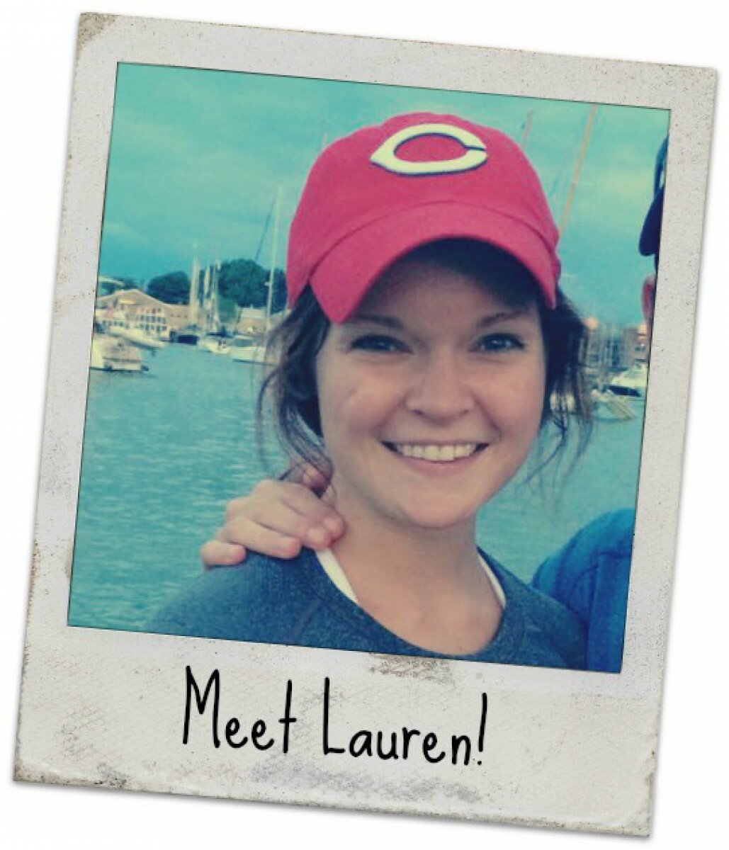 Polaroid style picture of  Lauren with 'Meet Lauren!'